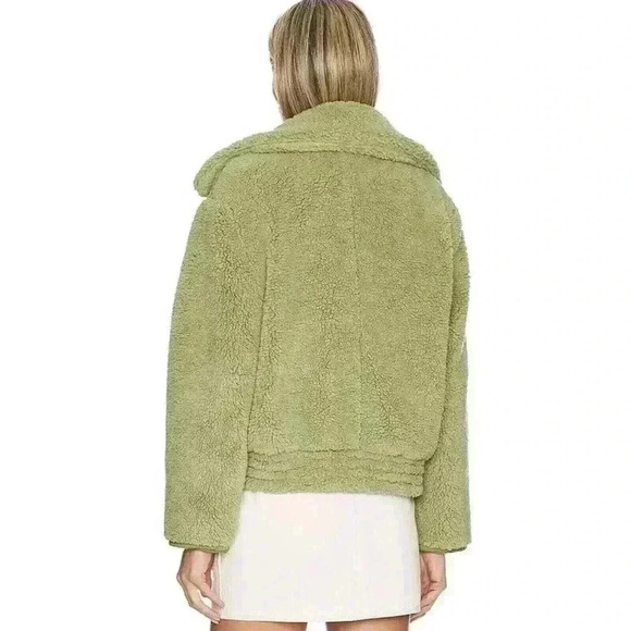 Free People Jacket Joplin Teddy Sweet Pistachio Sz XL Green NWT $198 - Picture 2 of 10
